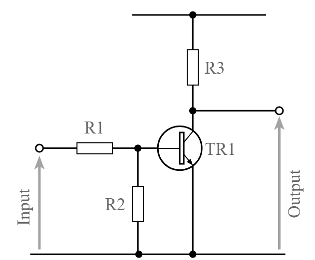 Circuito de um amplificador de transistor de emissor comum básico