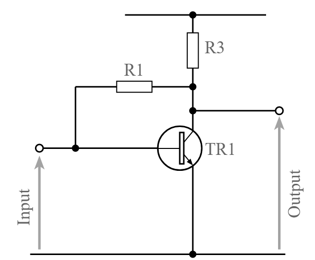 Amplificador de transistor emissor comum usando resistor de polarização de base única - circuito usado em projetos de circuitos eletrônicos onde o número de componentes eletrônicos precisa ser minimizado
