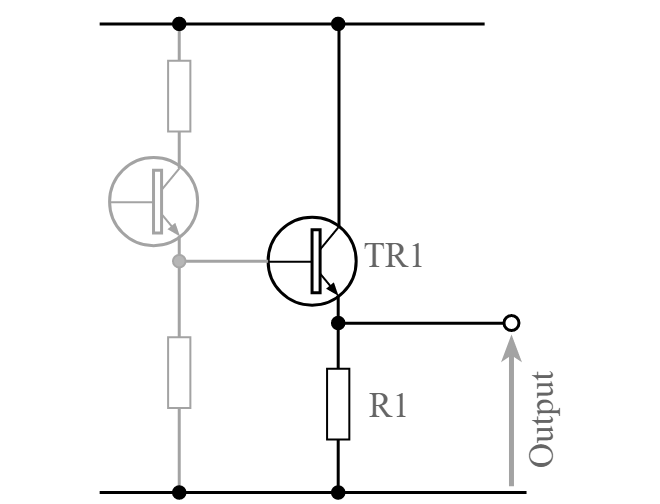 Usando um circuito seguidor de emissor acoplado diretamente