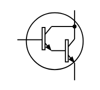 Símbolo de circuito para um chip par Darlington