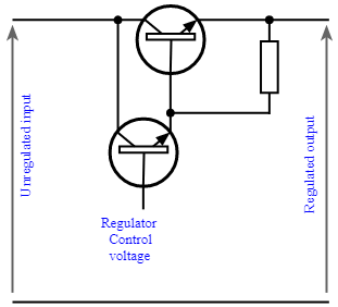 Circuito usando Darlington como transistor de passagem da série PSU