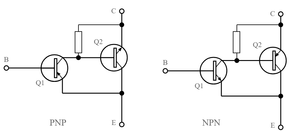 As configurações do circuito Sziklai Pair com o resistor de bypass adicionado