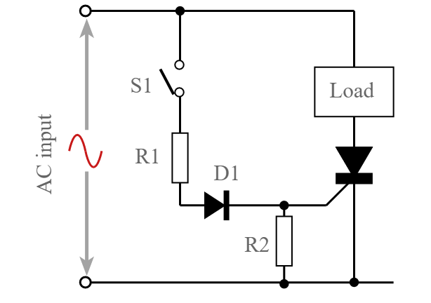Circuito básico de tiristor AC / SCR