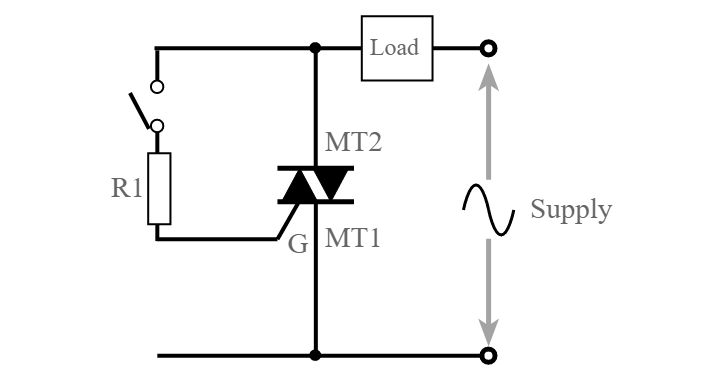 Circuito de interruptor triac simples