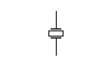 Símbolo do circuito ressonador de cristal de quartzo usado em esquemas de design eletrônico