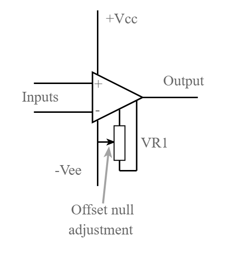 Circuito de ajuste nulo de offset baseado em potenciômetro simples para amplificadores operacionais como o 741