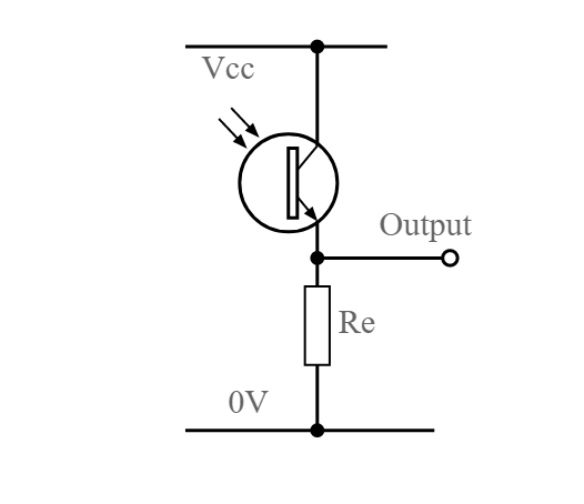 Circuito fototransistor de coletor comum