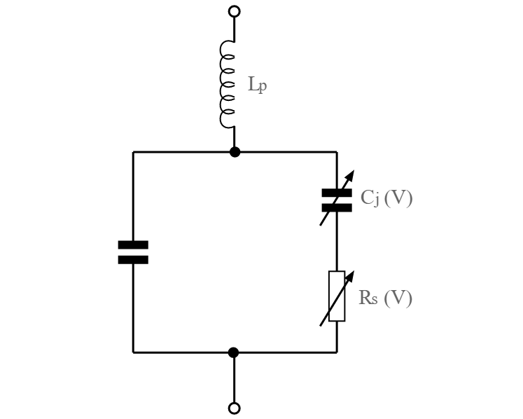 Circuito equivalente de um diodo varactor