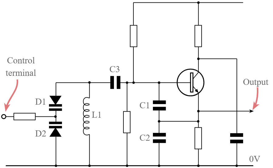 Circuito oscilador controlado por tensão típico