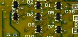 Tipos de diodo de montagem em superfície na placa de circuito impresso