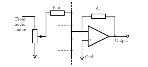 Controle de ganho do amplificador de soma de amplificador operacional